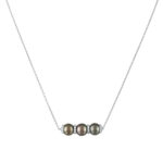 Cultured Japanese black pearl necklace